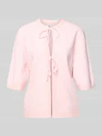 Swetry damskie - Kardigan o kroju regular fit z wiązaniem model ‘SIMONI’ - miniaturka - grafika 1