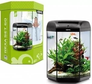 Aquael AQUAEL Zestaw Hexa SET II 60 l Czarny 6W LT 26319-uniw - Filtry akwariowe i akcesoria - miniaturka - grafika 1