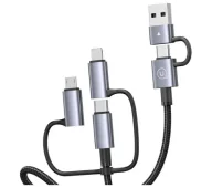 Kable USB - USAMS 6w1 Fast Charging 60W 1,2m Czarny - miniaturka - grafika 1