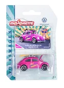Samochody i pojazdy dla dzieci - MAJORETTE VW VOLKSWAGEN BEETLE RÓŻOWY Z ŻÓŁTĄ DESKĄ 241A-7 1:59 - miniaturka - grafika 1