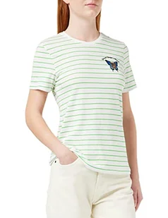 ONLY Koszulka damska ONLKITA REG S/S Butterfly Top Box JRS T-Shirt, Bright White/Stripes: Classic Green + Print Good, L (3 sztuki) - Koszulki i topy damskie - miniaturka - grafika 1