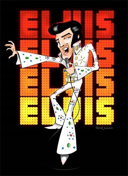 PODKŁADKA POD MYSZ Nadruk 22x18 cm Elvis Presley Karykatura Tekst Prezent