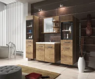 Meble łazienkowe - Meble łazienkowe Udine I Umywalka Lustro Witryna - miniaturka - grafika 1