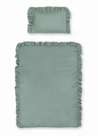 Pościel dla dzieci - Pościel 100x135 miętowa dziecięca jednobarwna z falbanką Mayamoo - miniaturka - grafika 1