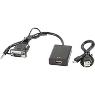 Adaptery i przejściówki - Lanberg Adapter VGA + 3.5 mm miniJack - HDMI - miniaturka - grafika 1