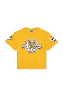 Koszulki dla dziewczynek - Kenzo Kids t-shirt bawełniany dziecięcy kolor żółty - Kenzo kids - grafika 1