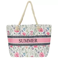 Torebki damskie - Torba plażowa duża SUMMER różowa na zamek - miniaturka - grafika 1