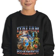 Bluzy dla dziewczynek - BLUZA Dziecięca Czarna Prezent Na Święta BRAINROT ITALIAN TRALALELO 164cm - miniaturka - grafika 1