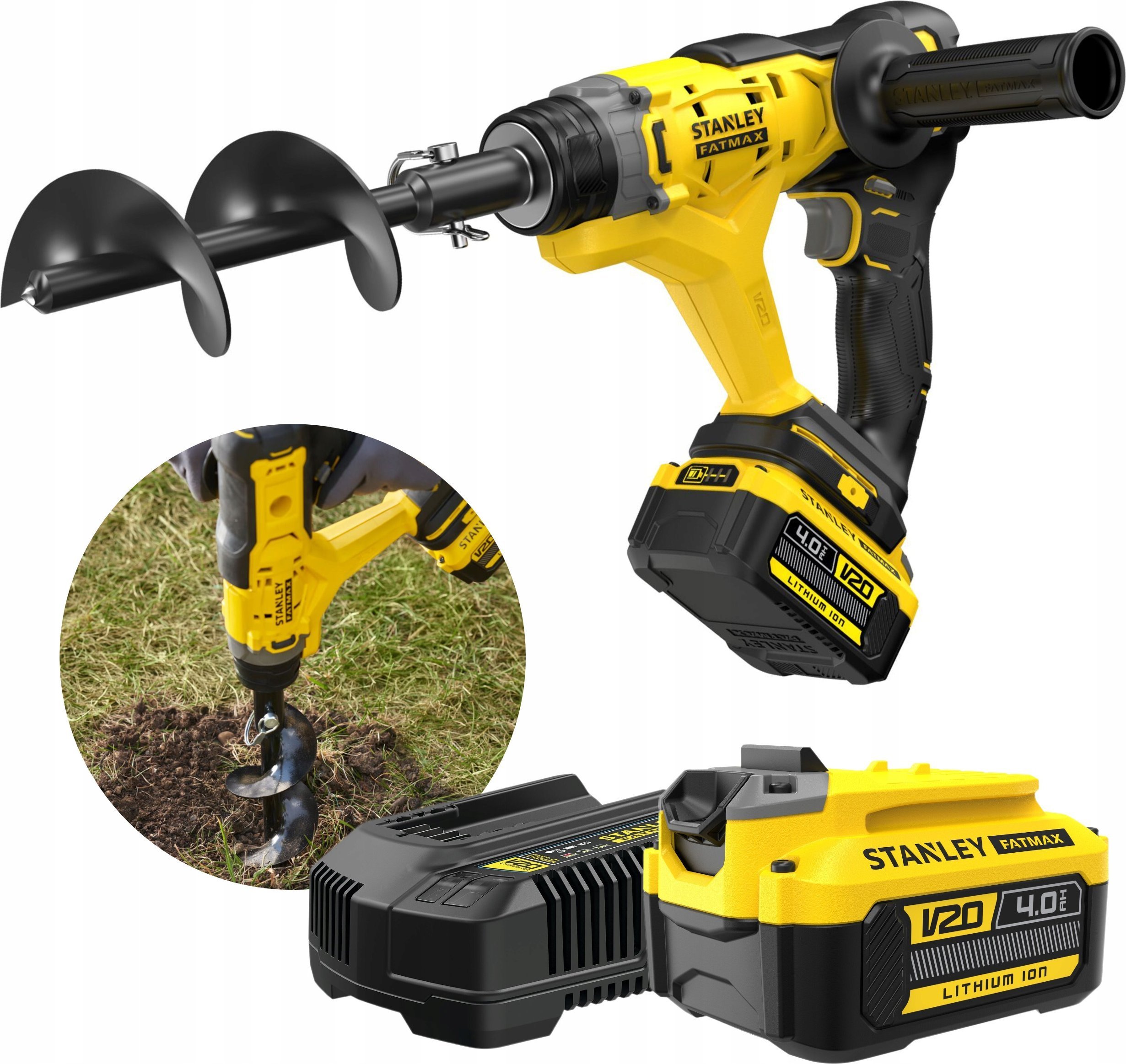 Stanley ST WIERTNICA GLEBOWA V20 SFMCGA75M1 1x4,0Ah +ŚWIDER 76x155mm