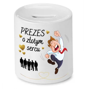 DLA PREZESA VICEPREZESA SKARBONKA O ZŁOTYM SERCU z Nadrukiem ze Zdjęciem z + Opakowanie na prezent (wzór 01) - Skarbonki - miniaturka - grafika 1