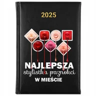 Kalendarze - KALENDARZ 2025 Planer Książkowy CZARNY Najlepsza Stylistka Paznokci Wzory - miniaturka - grafika 1