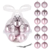 Bombki - Springos Bombki choinkowe 12 szt ozdoby świąteczne zestaw 3cm różowy UNIWERSALNY 30132-uniw - miniaturka - grafika 1