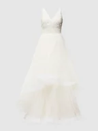 Sukienki - Suknia ślubna z cekinowym obszyciem - miniaturka - grafika 1