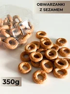 Ciastka - Obwarzanki z sezamem 350g – kruche, słodkie, tradycyjne ciastka do kawy - miniaturka - grafika 1