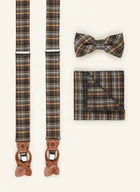 Krawaty i muchy męskie - Prince Bowtie Zestaw: Szelki, Mucha I Poszetka blau - miniaturka - grafika 1