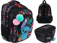 Plecaki szkolne i tornistry - Stitch & Lilo Plecak Szkolny 4-komorowy BPL58 Black Aloha St.majewski - miniaturka - grafika 1