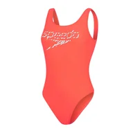Stroje kąpielowe dla dziewczynek - Strój kąpielowy jednoczęściowy damski Speedo Logo Deep U-Back - miniaturka - grafika 1