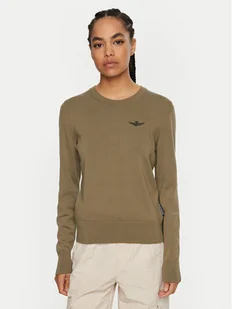 Aeronautica Militare Sweter 242MA1502DL506 Zielony Regular Fit - Swetry damskie - miniaturka - grafika 1