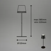Lampy stojące - Briloner Lampa stołowa LED Kiki z akumulatorem 3000K, czarna - miniaturka - grafika 1