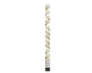 Małe Bombki Na Choinkę 3Cm Plastikowe Ozdobne X14 Złamana Biel - Bombki - miniaturka - grafika 1