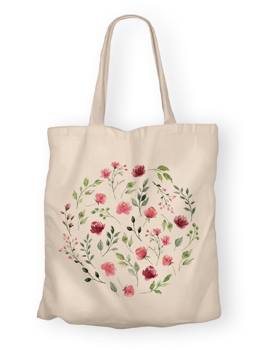 Torba bawełniana z nadrukiem polne kwiaty