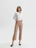 Spodnie damskie - Spodnie damskie beżowe - SSP4085BE spodnie długie - TOP SECRET - Odzieżowy sklep internetowy TOP SECRET - miniaturka - grafika 1