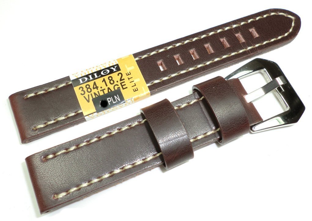 Sk��rzany pasek do zegarka 18 mm Diloy 384.18.2