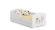 Łóżka dla dzieci i młodzieży - Łóżko dla dziecka, LUK, z barierką, z szufladą, z materacem, 140x70 cm - miniaturka - grafika 1