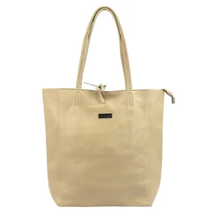 Skórzana damska shopperbag z kieszenią MiaMore - Torebki damskie - miniaturka - grafika 1