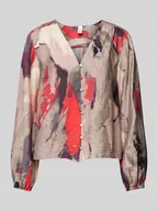 Koszule damskie - Bluzka o kroju relaxed fit z efektem marszczenia model ‘KAMINA’ - miniaturka - grafika 1