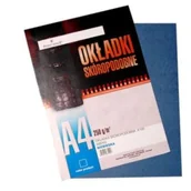 Okładki do laminatorów i bindownic - Okładka do bindowania A4 skóropodobna D.RECT niebieska 100szt /008703/ - miniaturka - grafika 1