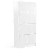 Szafy biurowe - Szafa THEO z 4 podwójnymi drzwiami, 2100x1000x470 mm, biały - miniaturka - grafika 1