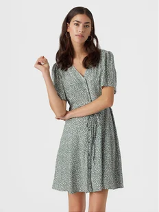 Vero Moda Sukienka letnia Alba 10292845 Zielony Regular Fit - Sukienki - miniaturka - grafika 1