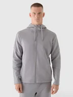 Bluzy męskie - 4F Bluza dresowa rozpinana z kapturem męska 4F x Robert Lewandowski - szara XXL - miniaturka - grafika 1