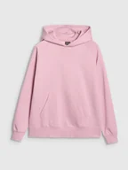 Bluzy damskie - Bluza dresowa nierozpinana z kapturem damska 4F 4FWMM00TSWSF1764-56S Różowy XS - miniaturka - grafika 1