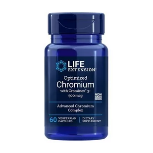 Life extension - Chrom z Crominex 3+, 500mcg, 60 vkaps - Witaminy i minerały - miniaturka - grafika 1