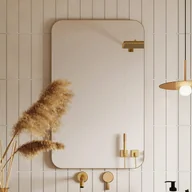 Lustra - Lustro łazienkowe prostokątne ze złotą ramą - 50x80 cm - DEMETRIA - miniaturka - grafika 1