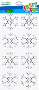 Craft With Fun, Ozdoba dekoracyjna samoprzylepna, Kryształki Śnieżynki, 8 szt., 501453 - Zabawki kreatywne - miniaturka - grafika 1