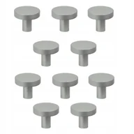 Meble modułowe i akcesoria - 10 x Gałka meblowa okrągła metalowa srebrna gałki do szafek szuflad mebli - miniaturka - grafika 1