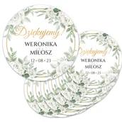 Pasmanteria - NAKLEJKI PODZIĘKOWANIE LIZAK ŚLUB BIAŁE 84 SZT Z2 - miniaturka - grafika 1