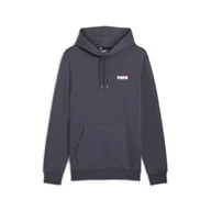 Bluzy sportowe męskie - Męska bluza z kapturem i małym dwukolorowym logo Essentials+ PUMA Galactic Gray - miniaturka - grafika 1