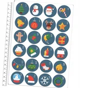 Kalendarze - Kalendarz Adwentowy A5 24 Naklejki Świąteczne 02 - miniaturka - grafika 1