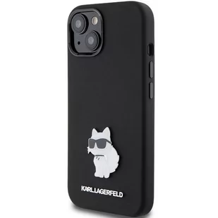 Etui Karl Lagerfeld KLHCP15SSMHCNPK Apple iPhone 15 Silicone Choupette Metal Pin czarny/black - Etui i futerały do telefonów - miniaturka - grafika 3