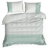 Pościel - Pościel bawełniana 160x200 Nova D biała miętowa dwukolorowa z ozdobną lamówką Eurofirany - miniaturka - grafika 1