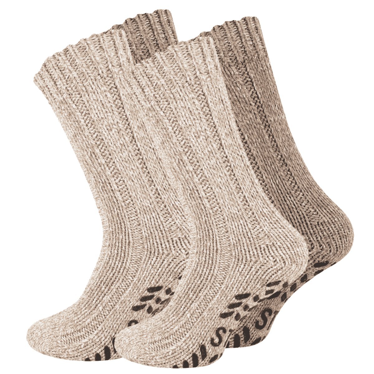 Skarpetki damskie antypoślizgowe Wełniane 2 pary 39/42 zamiast kapci Ciepłe gruby splot