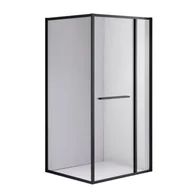 Kabiny prysznicowe - Czarna prostokątna kabina prysznicowa Kira 110x80 drzwi rozsuwane do wewnątrz - miniaturka - grafika 1