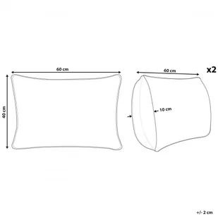 2 bawełniane poduszki dekoracyjne w zygzaki 40 x 60 cm beżowa CERINTHE - Poduszki dekoracyjne - miniaturka - grafika 9