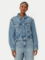Kurtki damskie - Tommy Hilfiger Kurtka jeansowa WW0WW43731 Niebieski Straight Fit - miniaturka - grafika 1