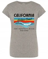 Koszulki i topy damskie - T-Shirt damski kolorowy nadruk California r.M - miniaturka - grafika 1