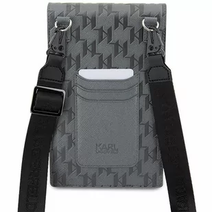 Karl Lagerfeld Torebka KLWBSAMSMG srebrny/silver Saffiano Mongram Plaque - Etui i futerały do telefonów Karl Lagerfeld Torebka KLWBSAMSMG srebrny/silver Saffiano Mongram Plaque - Etui i futerały do telefonów - miniaturka - grafika 2